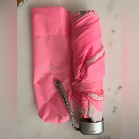 Baby Phat Pink and White Umbrella Travel Umbrella - Picture 2 of 8